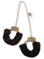 Black Furry Leg Cuffs
