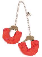 Red Furry Leg Cuffs