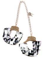 Zebra Furry Leg Cuffs