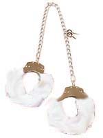 White Furry Leg Cuffs