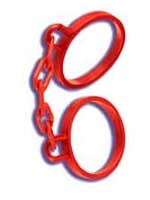 Red Couples Rubber Handcuffs