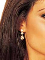 Womans Designer Rhinestone Teardrop Earrings