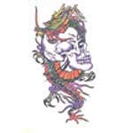 Skull and Dragon Temporary Tattoo