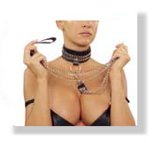Leather Collar With Detachable Leash