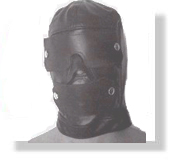 Spartacus Leather Hood with Removable Blindfold and Gag