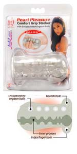 Adam and Eve Pearl Pleasure Comfort Grip Stroker