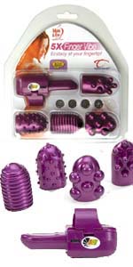 Adam and Eve 5X Finger Vibe with 4 PleasureSkin Sleeves
