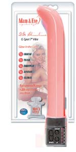 Adam and Eve 25X Slimline Glow-in-the-Dark Pearlized Pink G-Spot Vibe