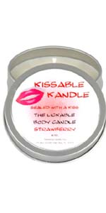 Strawberry Kissable Lickable Body Candle