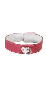 Spartacus Pink Leather Heart Collar ~  SPL-08J-14K