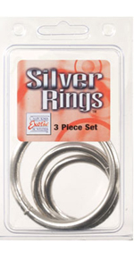 Silver Cock Ring Set ~ 3 PC SET - SE1403-05