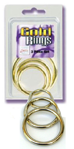3 PC Gold Metal Cock Ring Set - SE1403-07