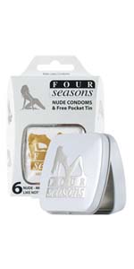 Four Seasons Nude Condoms with Pocket Tin 6 Pack