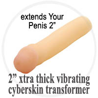 CyberSkin 2 Inch Xtra Thick Vibrating Transformer Penis Extension Flesh