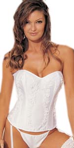 White Satin Strapless Corset
