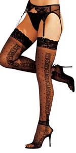 Sheer Stretch Floral and Polka Dot Knit Stockings