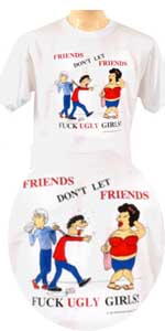 Crew Neck Short Sleeve T-Shirt  Slogan: Friend Dont Let Friends