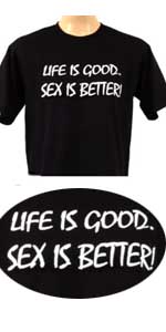 Crew Neck Short Sleeve T-Shirt  Slogan: Life Is Good