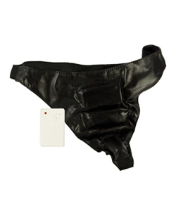 Faux Leather Remote Control Panty