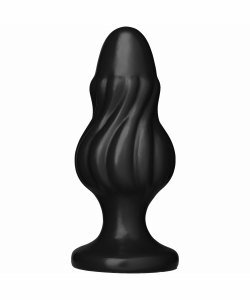 Spin Silicone Butt Plug Black