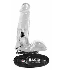 Basix 6 Inch Vibrating Dong Clear