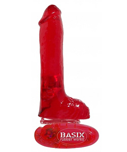 Basix 8 Inch Vibrating Dong Red