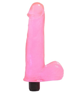 Basix 7.5 Inch Vibrating Dong Pink